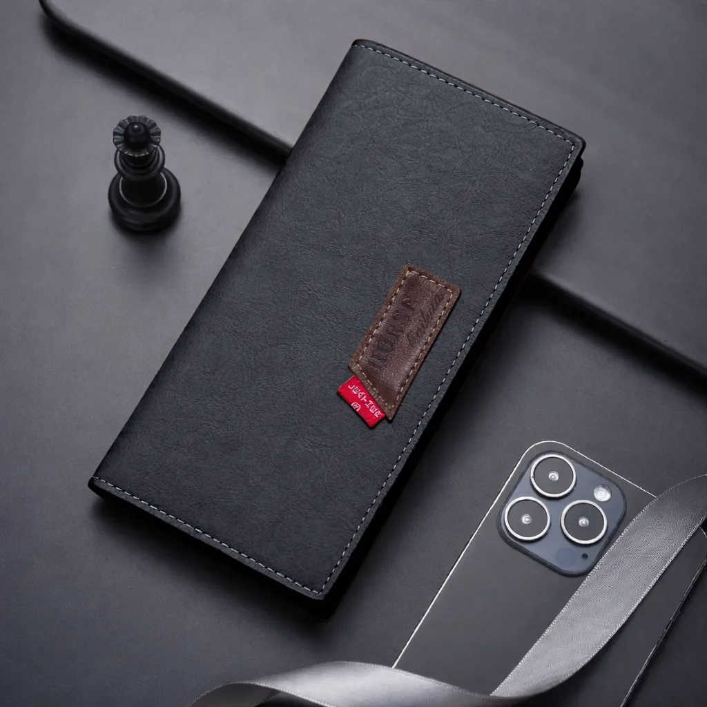 Men's Modern Touch Long Wallet - Slim Card Organizer with Zipper Pocket