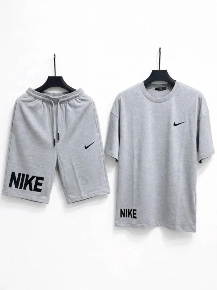 Men's Dri-Fit Summer Tracksuit – Heather Grey T-Shirt & Shorts 2-Piece Set