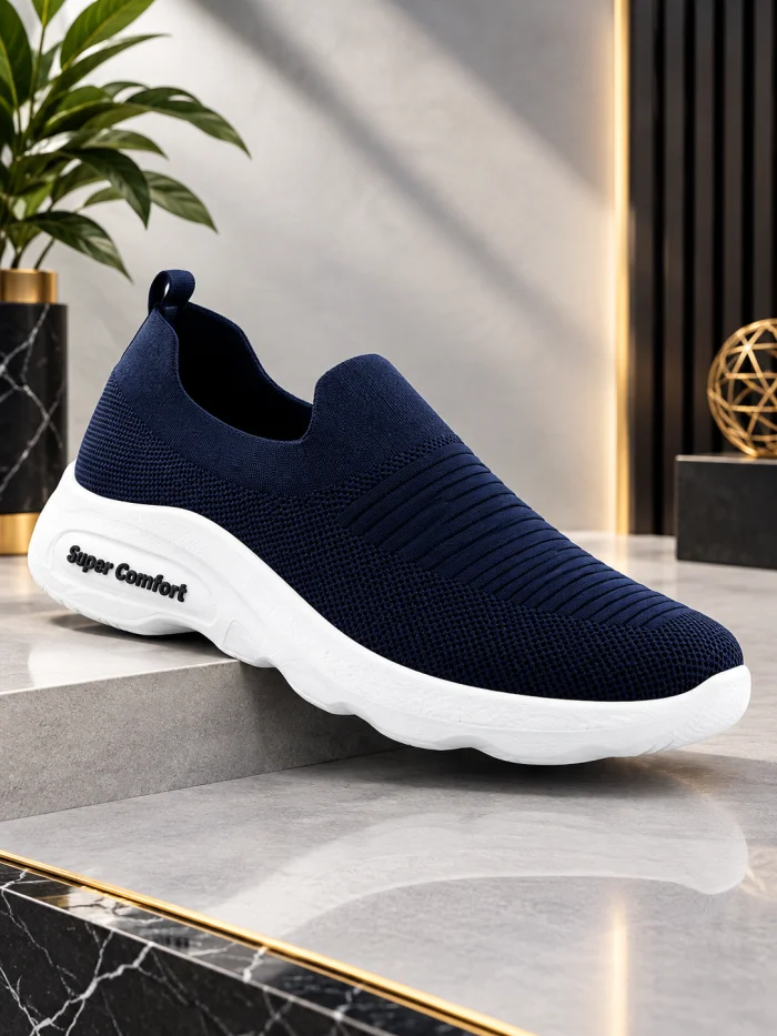 Men's Navy Blue EVA Slip-On Sneakers | Cloud Comfort Casual Walking Shoes