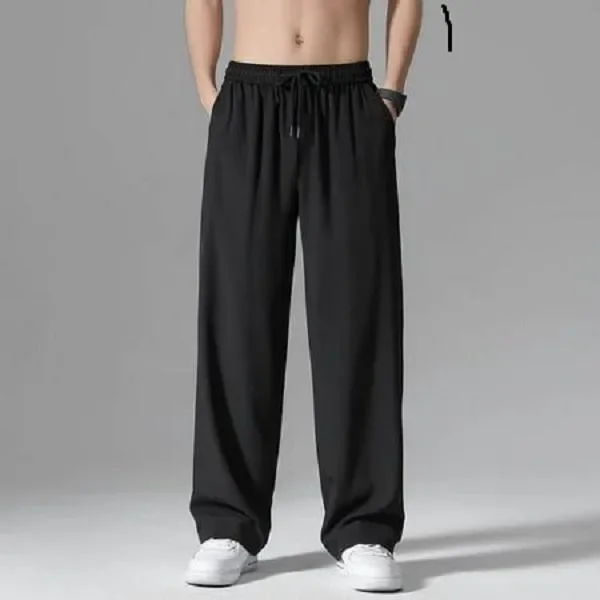 Men's Micro Plain Black Trouser - Casual & Office Wear