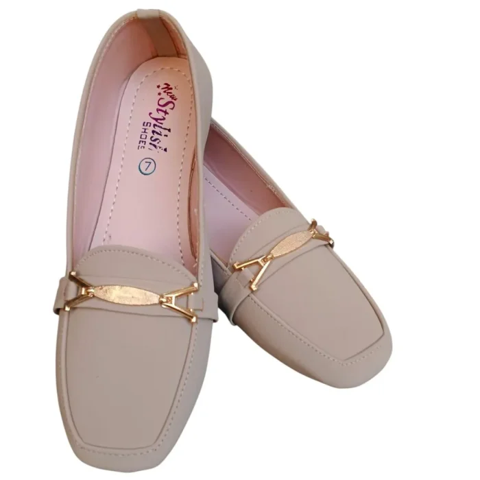 Women Synthetic Leather Formal Pumps Off-White