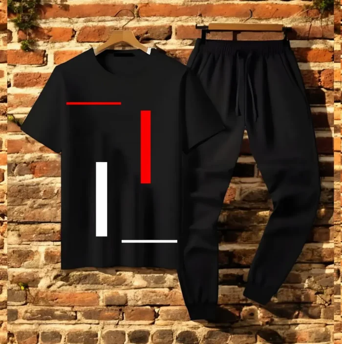 Men's Printed Jersey Tracksuit 2 Pcs Set - Casual & Sportwear