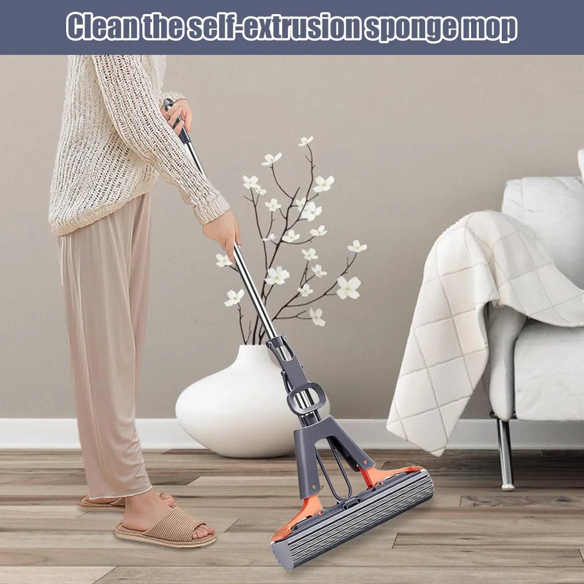 Heavy Duty Stainless Steel Mop with Adjustable Handle