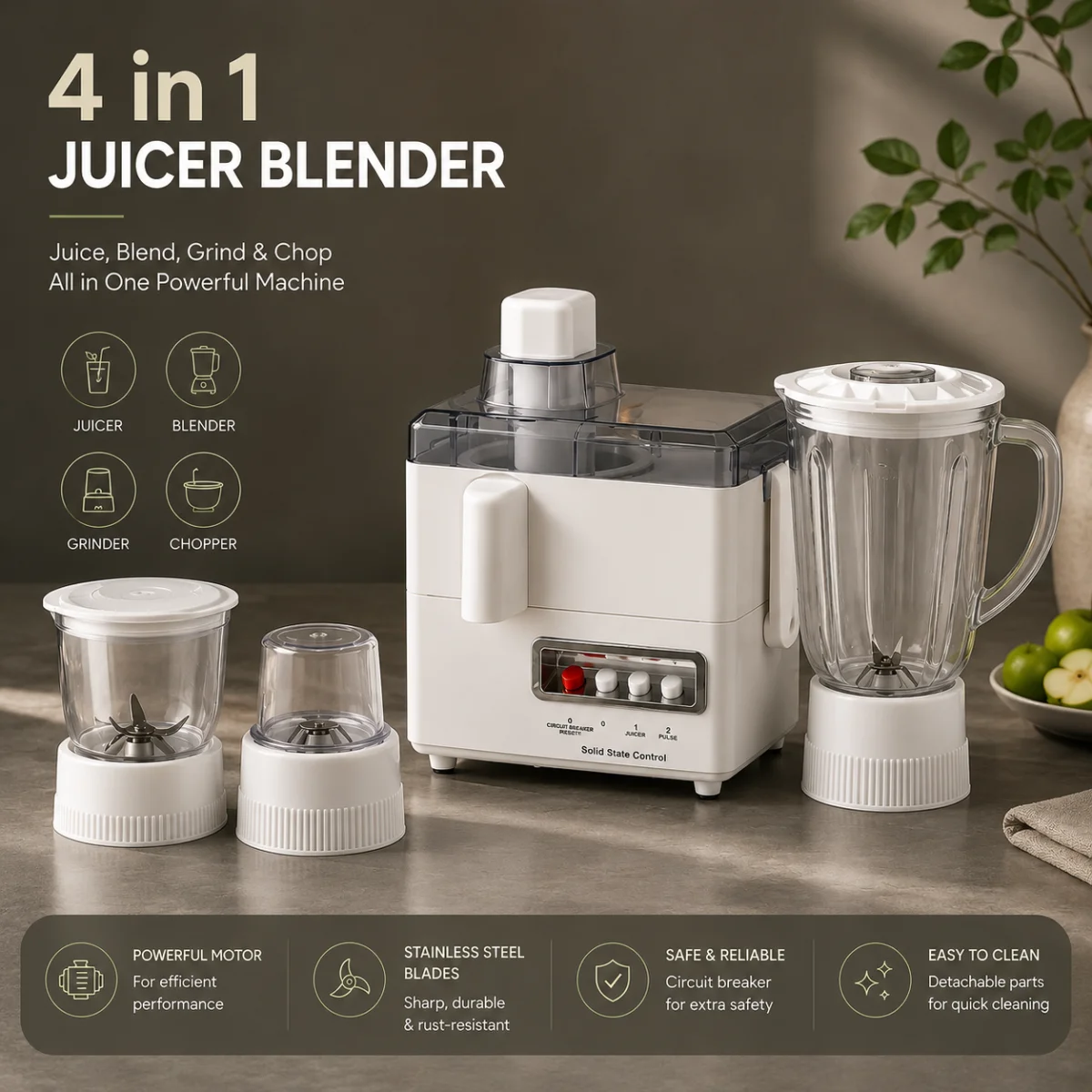 4 in 1 - Juicer Blender & Grinder Machine