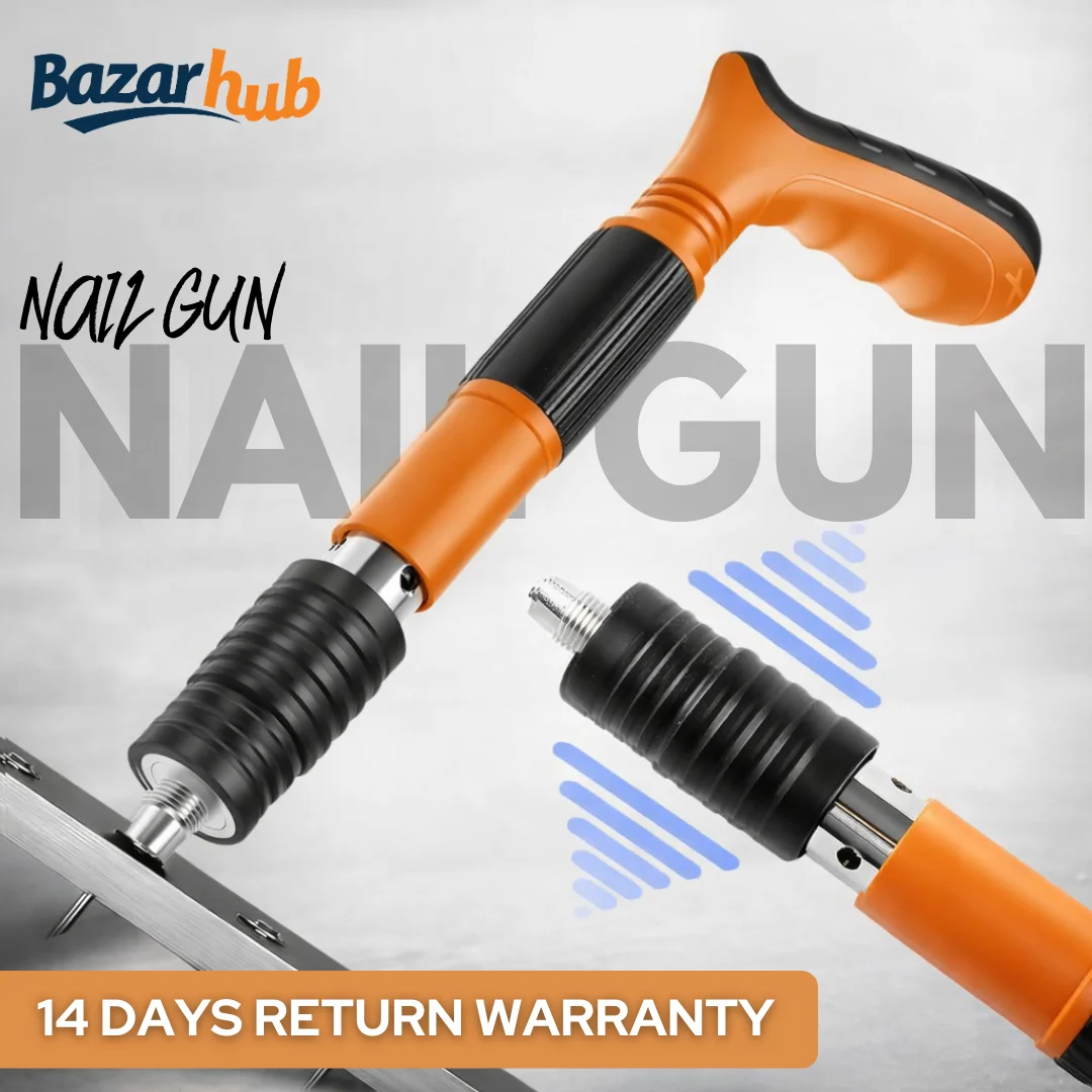 Heavy Duty Manual Nail Gun Kit with 20 Premium Nails for Wood & Construction Work