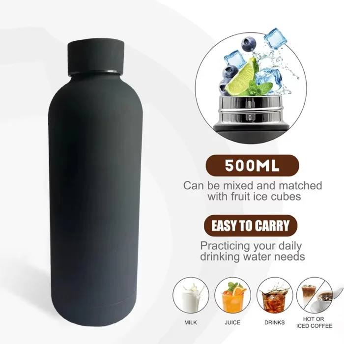 500ml Matte Insulated Stainless Steel Water Bottle