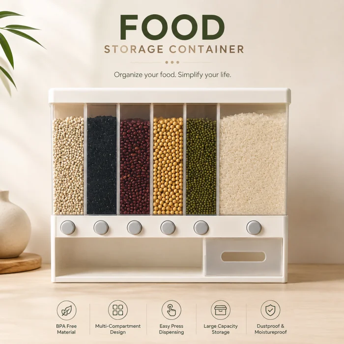 Wall Mounted Dry Food Storage Container Organizer
