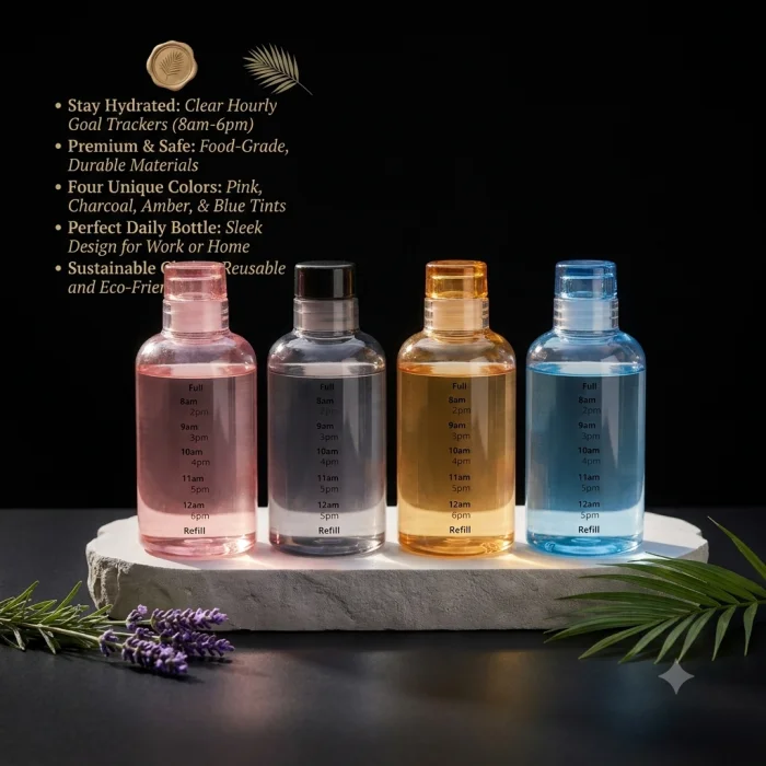 350ml Time Scale Portable Glass Water Bottle