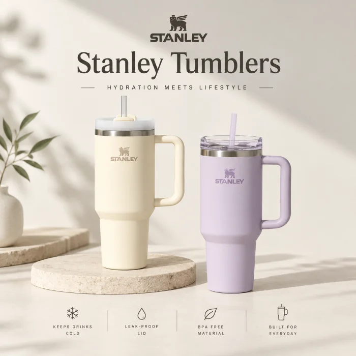 Stanley Stainless Steel Tumbler with Handle & Straw – 40 oz