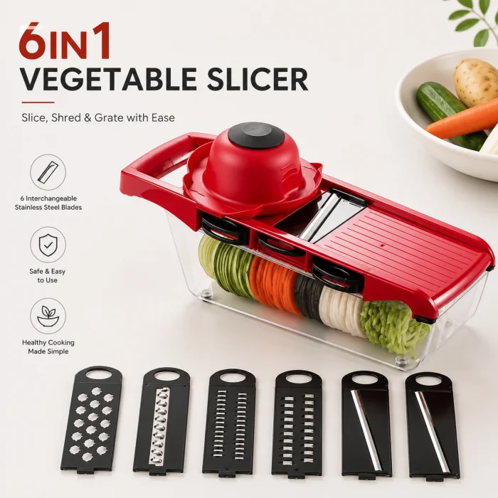 6 in 1 - Vegetable Slicer & Fruit Chopper