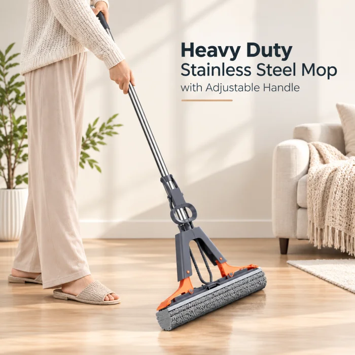 Heavy Duty Stainless Steel Mop with Adjustable Handle