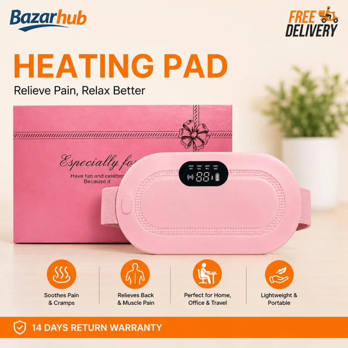 Portable Electric Heating Pad for Period Pain & Menstrual Cramp Relief.