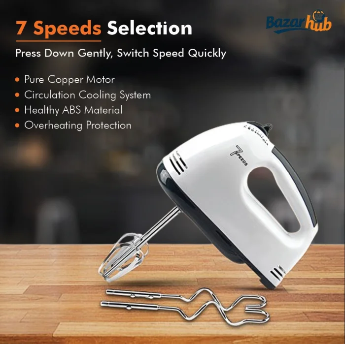 7-Speed Hand Mixer & Blender Machine  - 180W