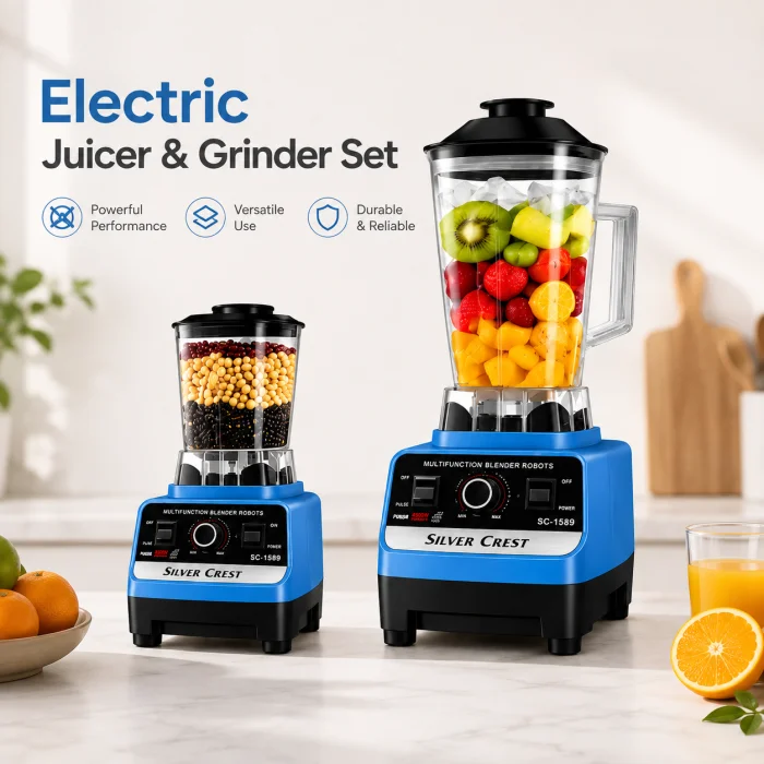 Silver Crest 4500W 2-in-1 Electric Juicer & Grinder Set