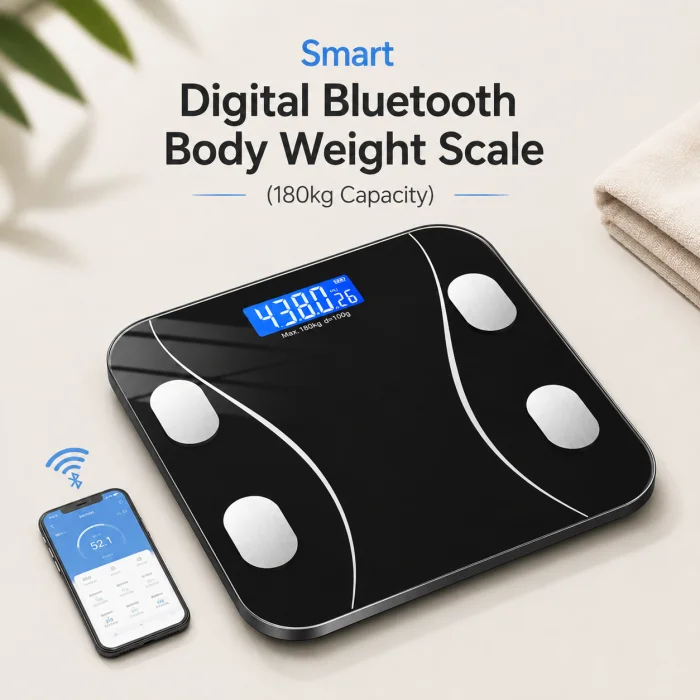 Smart Digital Bluetooth Body Weight Scale (180kg Capacity)