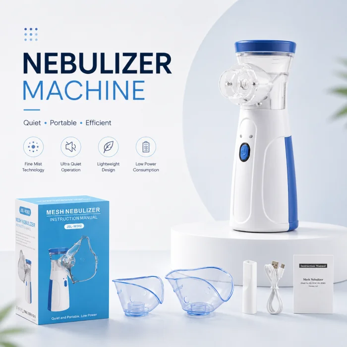 Portable USB Rechargeable Ultrasonic Nebulizer Machine for Breathing Relief.
