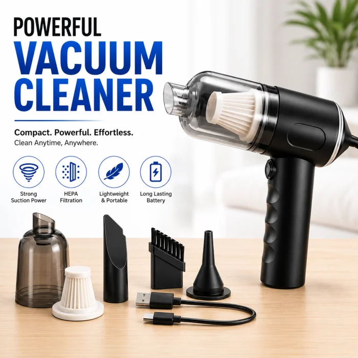 Mini Handheld Wireless Vacuum Cleaner – Portable Rechargeable Dust Cleaner