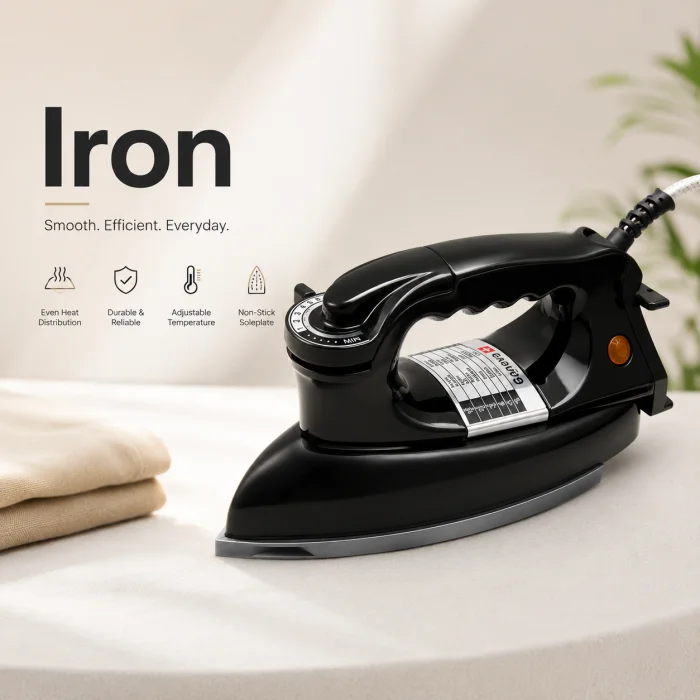 Electric Iron with Non-Stick Soleplate & Adjustable Temperature Control