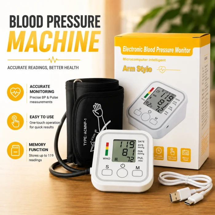 Digital Blood Pressure Monitor Automatic BP Machine for Home Use.