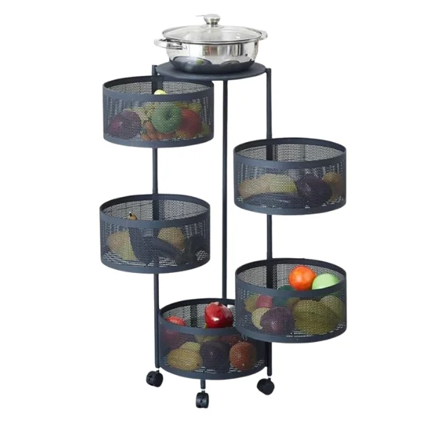 Multi-Layer Kitchen Vegetable Organizer Rack  360° Rolling with Wheels