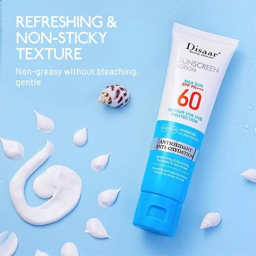 DISAAR SPF 60++ 12Hour Protection Anti Oxidation Sunscreen Lotion 50ml