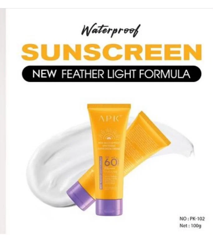 APK Sun Screen SPF 60+ with New Formula - Waterproof Protection